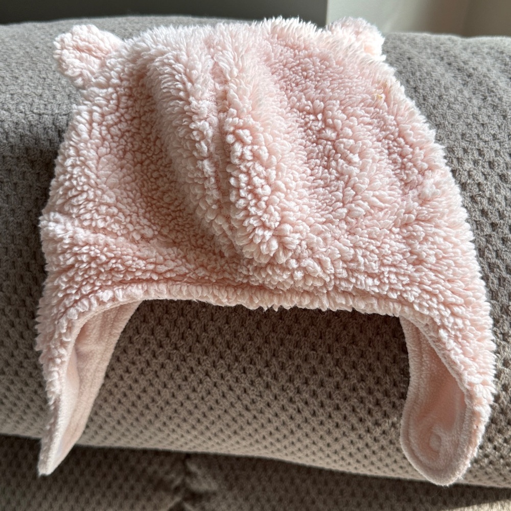Carter's Baby Pink Fleece Hat with Bear Ears